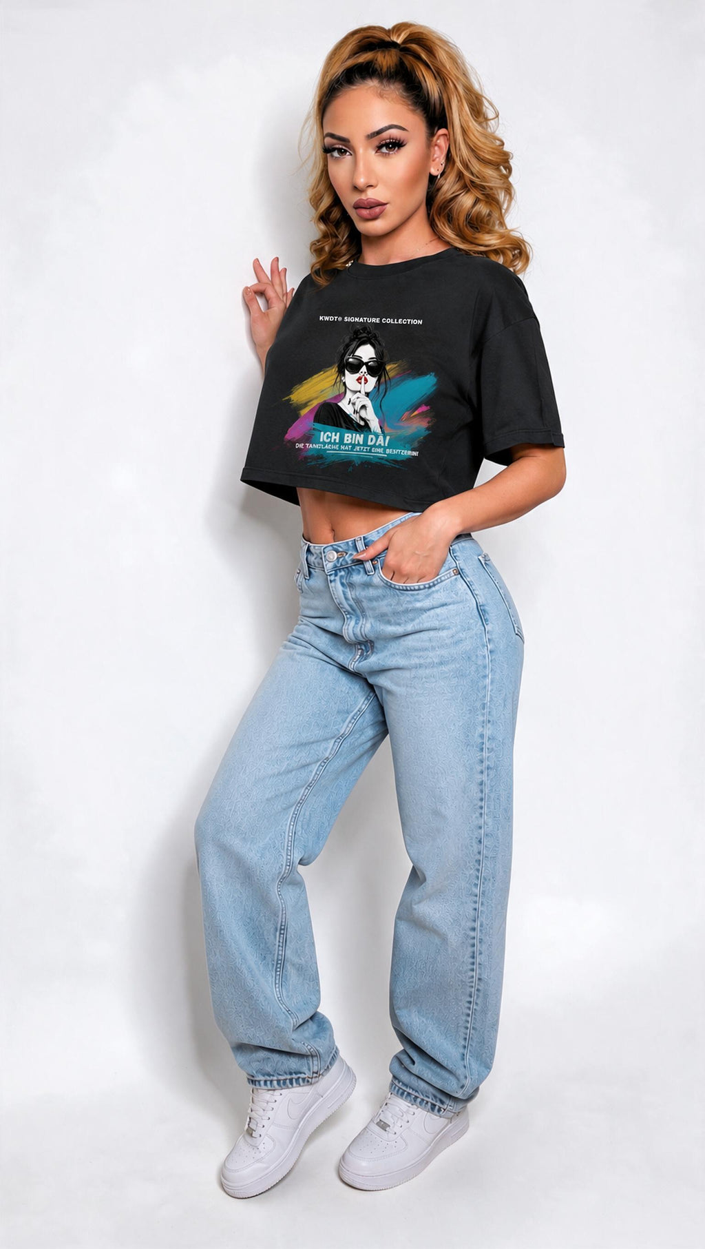 LLEGUÉ YO - KWDT® Oversized Crop Shirt – Garment-Dyed